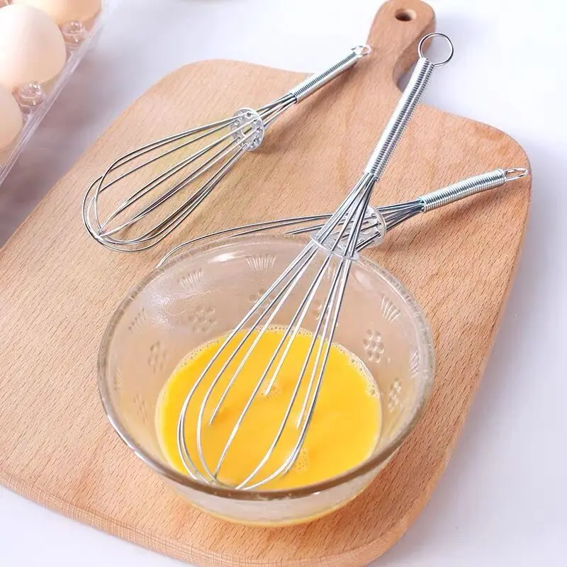 8/10/12 inches Stainless Steel Balloon Wire Whisk Manual Egg Beater Mixer Kitchen Baking Utensil Milk Cream Butter Whisk Mixer