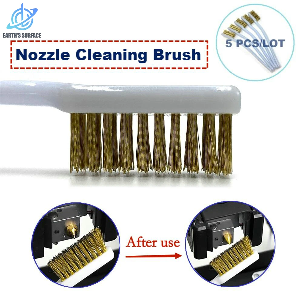 DB-3D Printer Parts 5Pcs/lot 175mm Copper Wire Toothbrush Nozzle For 3D Printer Part MK8/CR10/Ender3 Nozzle Metal Cleaning Brush