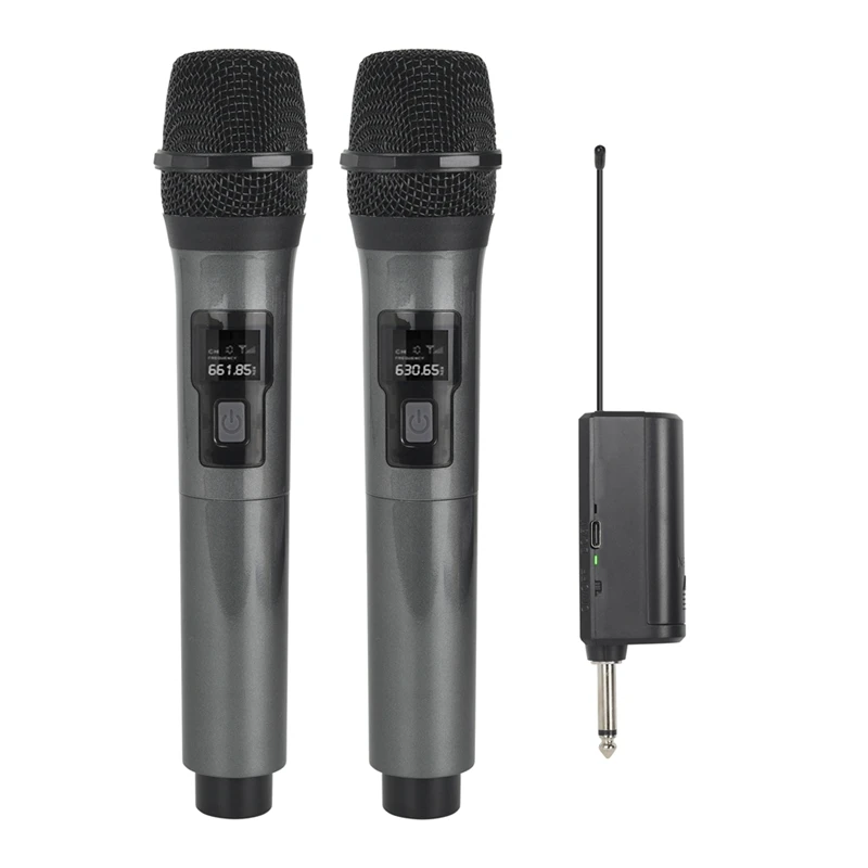 WN043 Wireless Microphone 2 Channels UHF Fixed Frequency Handheld Mic Karaoke Professional Church Show Meeting