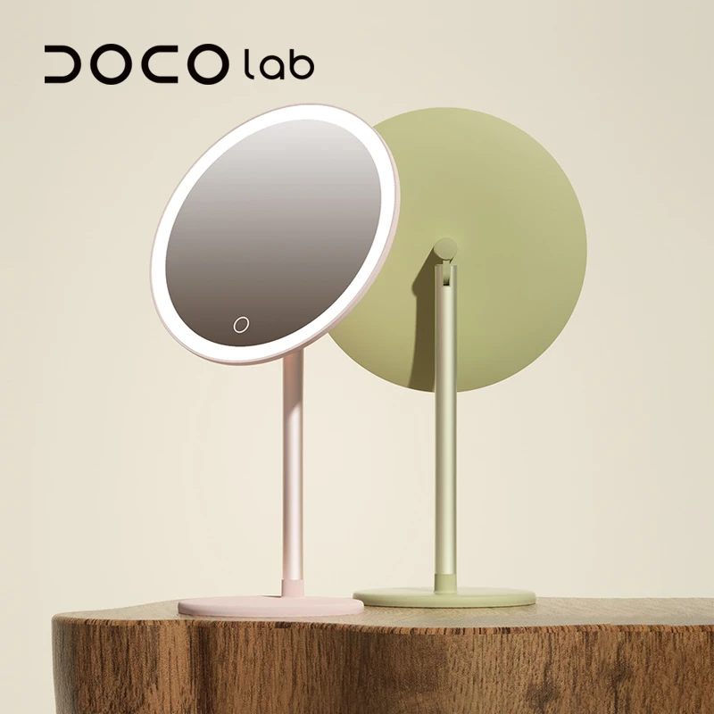 DOCO Makeup Mirror Mini Desktop LED Light High Quanlity Metal Texture Perfect for Gift Giving