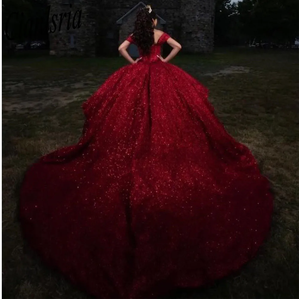 Elegante weinrote quince anera kleider schulter frei süß 16 kleid vestido de 15 anos ballkleider süß 15 16