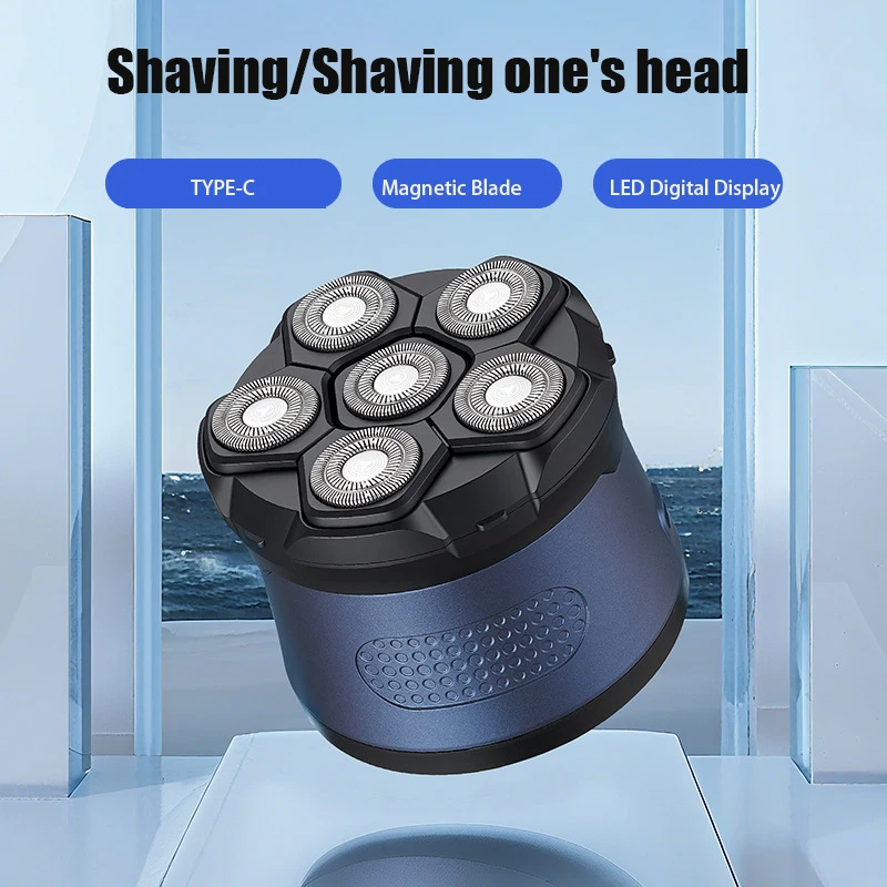 

SZTNK808 Electric Head Shaver 6D Magnetic Rechargeable For Bald Men LED Display Waterproof Beard Trimmer Hair Cutting Tool