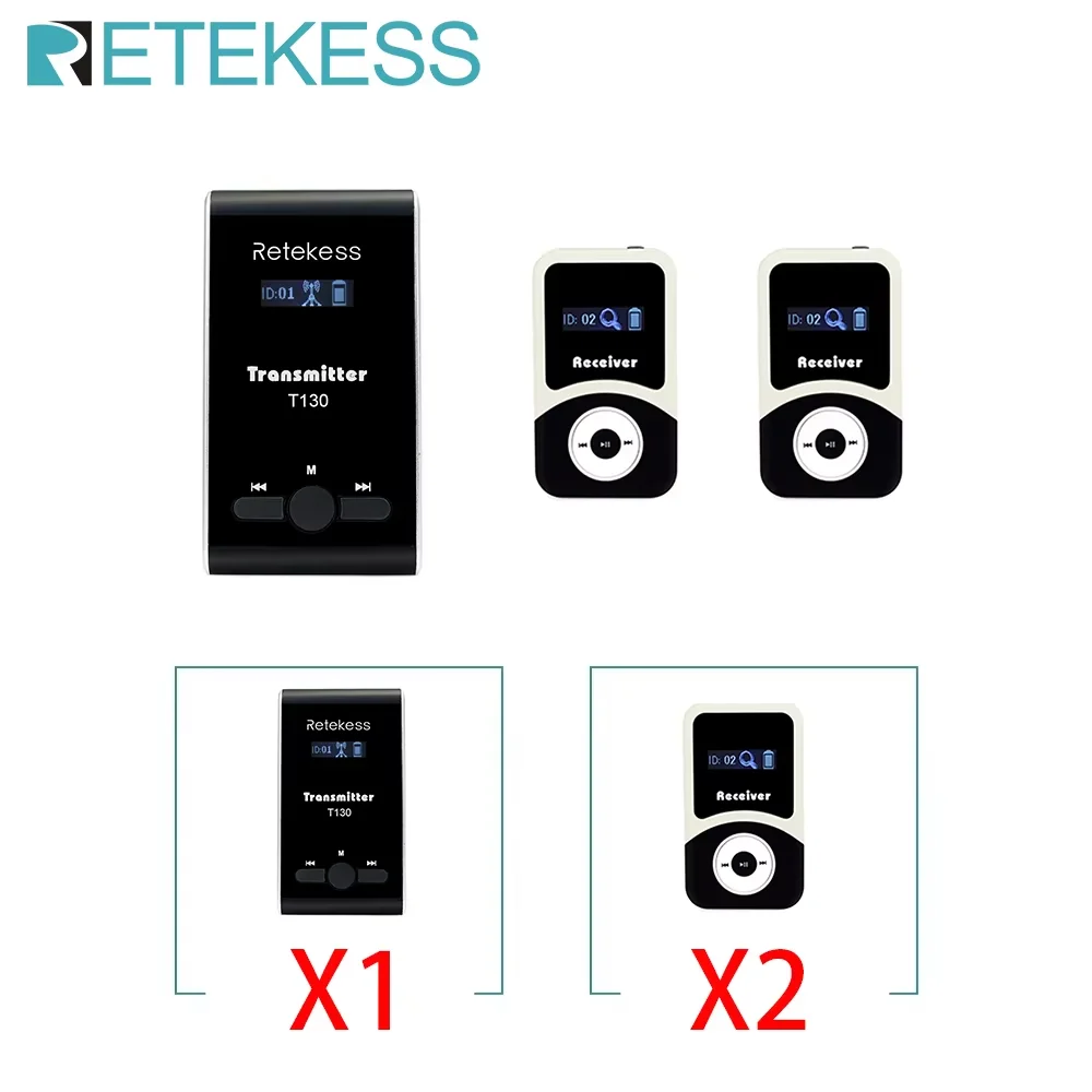 Retekess T130 T131 Tour Guide Accessories Tour Guide Wireless Audio System Wireless Audio Transmitter Receiver For Training