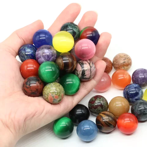 20mm Crystal Ball Natural Stone Round Sphere Reiki Healing Amethyst Quartz Globe Energy Meditation Gemstone Balls Home Decor