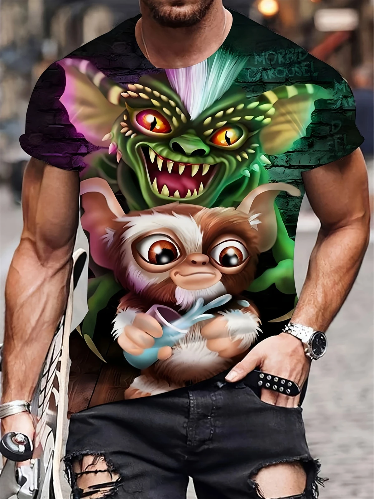

Men's Cartoon Graphic T Shirts Fashion Funny T Shirts Men New in Summer Tops Crew Neck Sweatshirt Short Sleeve Oversized Clothes