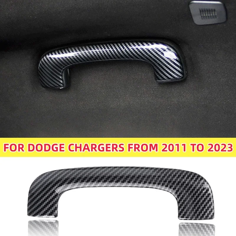 

Roof Grab Handle Cover Trim Carbon Fiber Interior Accessories For Dodge Chargers From 2011 TO 2023