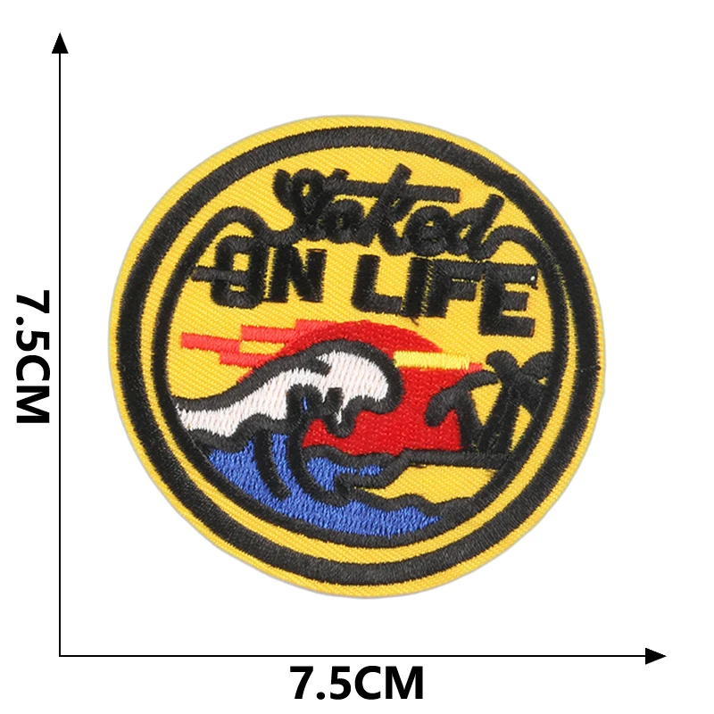 Patches für Jacken, Outdoor-Kleidung, Meereswellen, Naturlandschaft, Walstreifen, Parches, zum Aufbügeln, bestickter Stich, DIY-Designer, zum Aufnähen – Detail 29