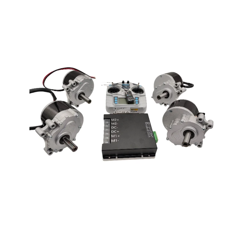24V 250W DC brushed motor kit with 75RPM and dual-channel 100A driver.