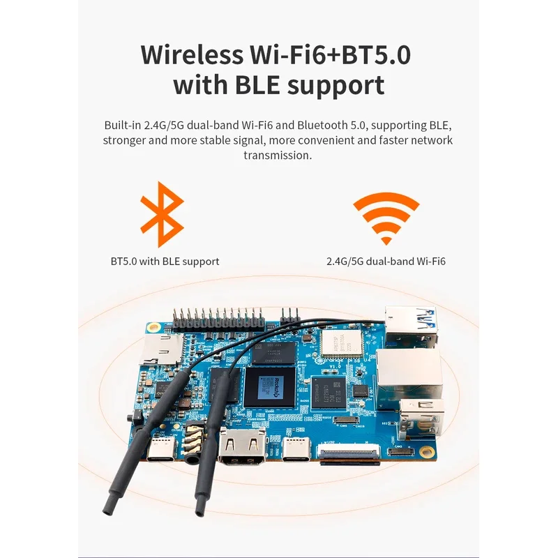 Orange Pi 5B  32G EMMC 64-bit Rockchip RK3588S SBC Single Board Computer WIFI Bluetooth BLE Mini PC 5 B Development Board