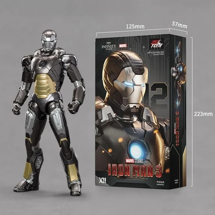 

ZD Toys Original Iron Man MK12 Action Figure Tony Stark Mecha Model Movable Anime Avengers Collection Toy Boy Birthday Gifts