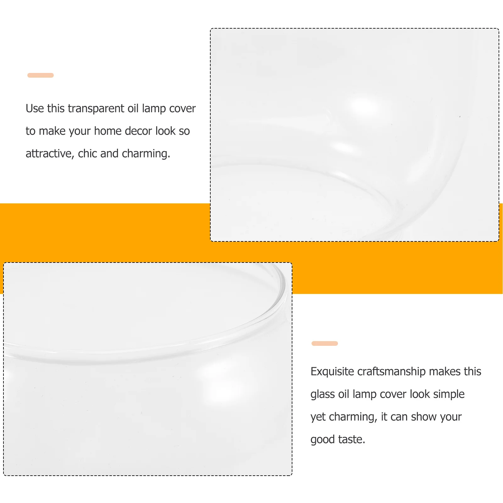 

2Pcs Clear Glass Oil Lamp Shade Vintage Lamp Cover for Meditation Aromatherapy Home Decor Windproof Cover