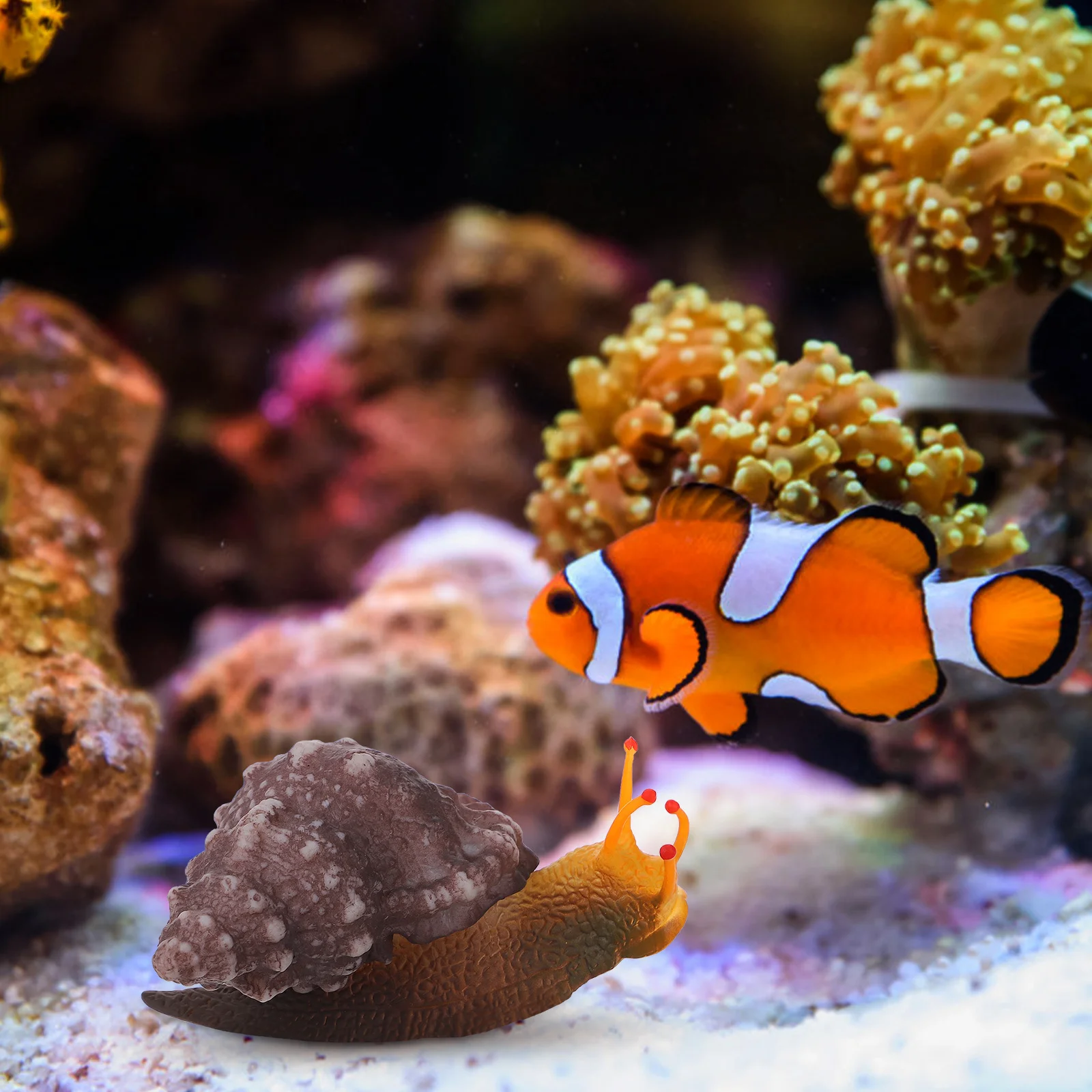 

Bright Color Snail Statue Plastic Snail Ornament Realistic Fish Tank Decoration Aquarium Adornment Decorative Craft