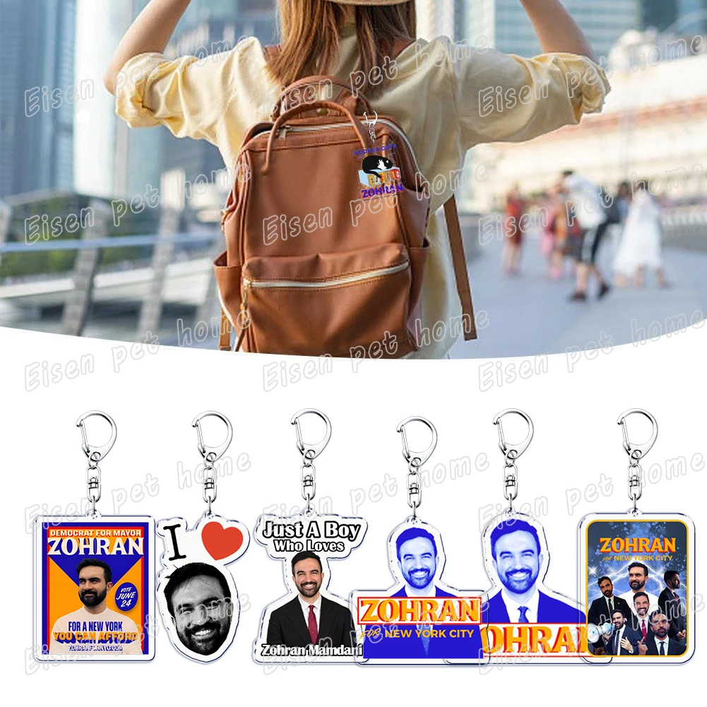 Zohran Mamdani for Nyc Keychain Accessories Bag Charms Politics Democrat Mayor Keyrings Jewelry Fans Freinds Gift
