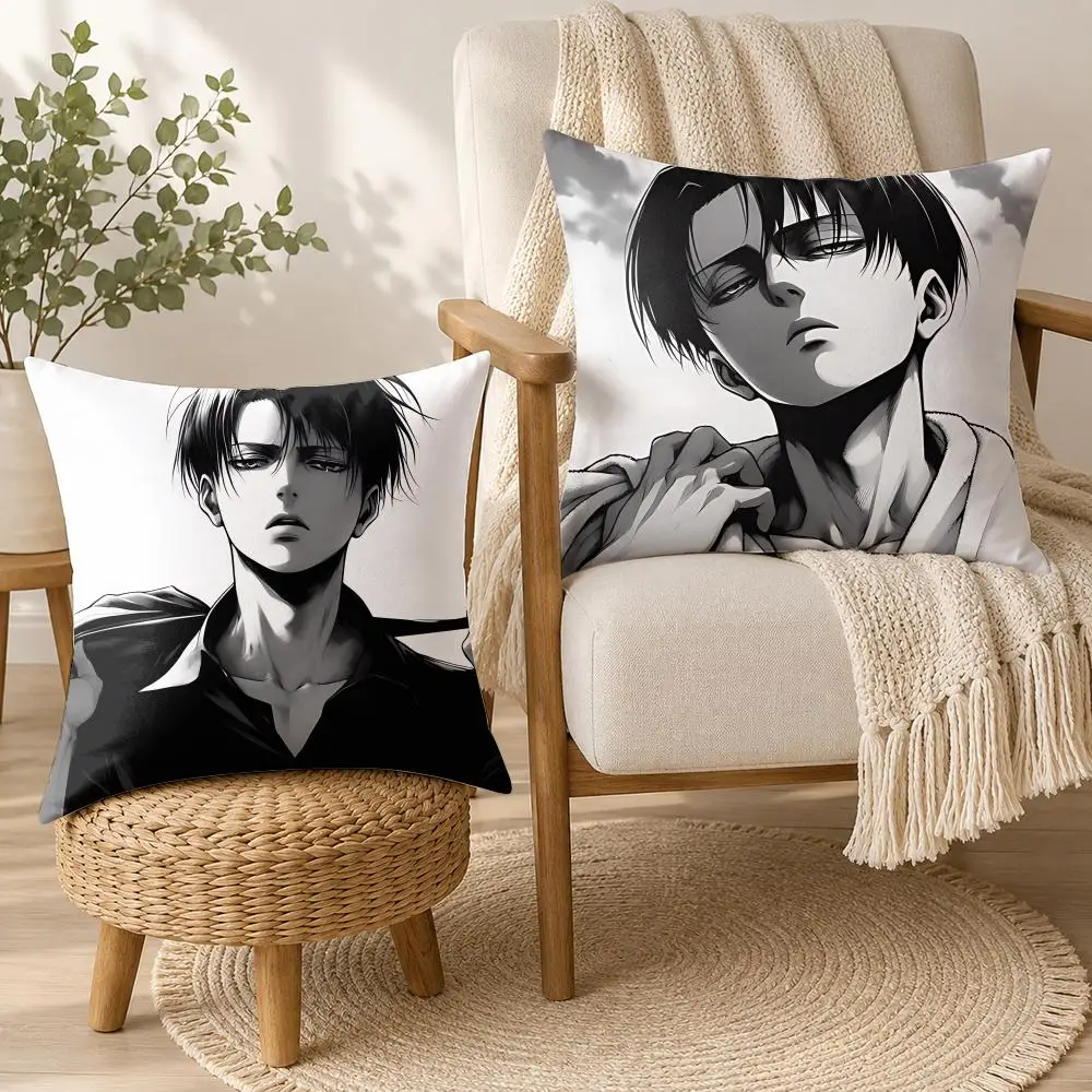Attack On Titan Levi Ackerman Cushion Cover Square Decorative Throw Pillow 40x40cm For Sofa Bedroom Living Room Home Decor