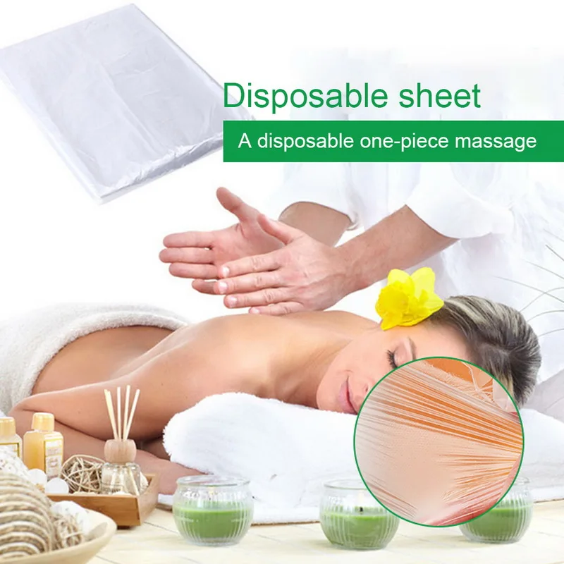 90pcs Bed Sheets Transparent Plastic Disposable Bed Cover  Waterproof Massage Spa Salon Table Sheet  Bath Sauna Bed Sheets