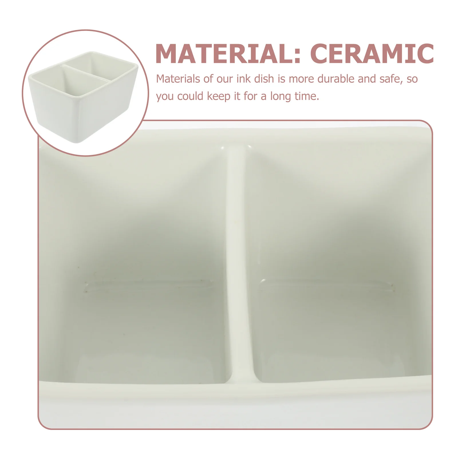 

Ceramic Large Capacity Calligraphy Ink Dish Sturdy Lightweight Pen Wash Rinse Container Suitable for Calligraphers Painters