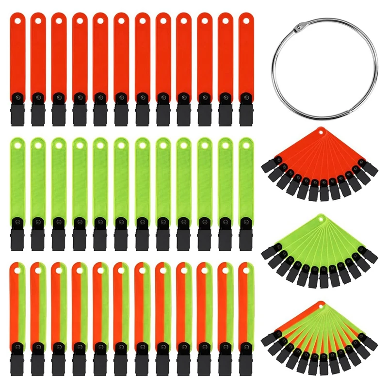 36Pcs Reflective Trail Markers, High Visibility Trail Markers With Open Buckle Reflective Trail Marker