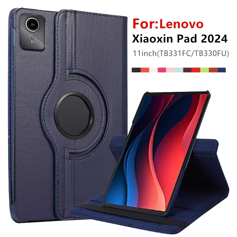For Lenovo Xiaoxin Pad 2024 11" TB331FC 360 Rotating Magnetic Leather Stand Smart Tablet Cases Funda For Tab M11 TB330FU Cover
