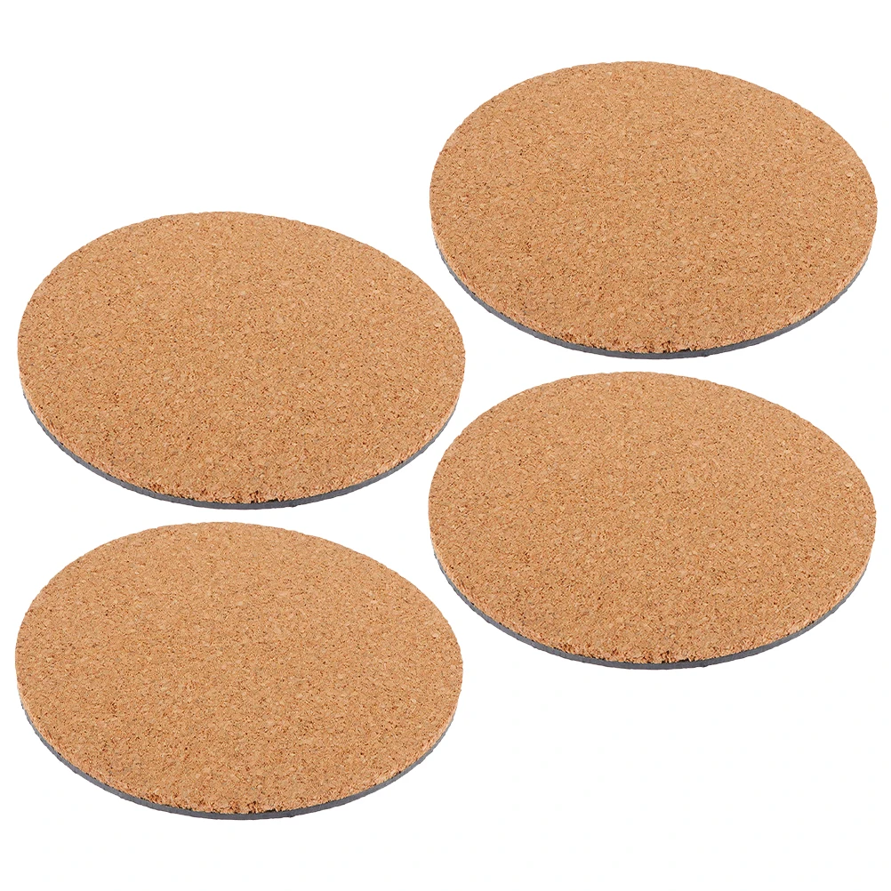 

4 Pcs Anti Slip Flowerpot Pad Cork Mat Round Coaster Garden Pots Plant Pot Mats Waterproof Rubber Base Lightweight Odorless
