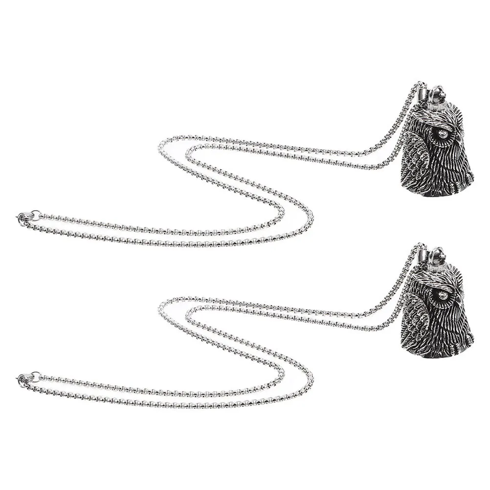 

2Pcs Vintage Punk Motorcycle Owl Bell Keychain Unique Design Stainless Steel Good Luck Charm Biker Accessory Guardian Bells