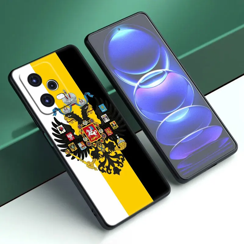 Russia Russian Flags Emblem Cartoon Cover Black Case For Xiaomi Mi POCO X6 Pro F5 M6 X5 X4 Pro X3 NFC M5 M4 M3 F2 Pro F4 F3 GT