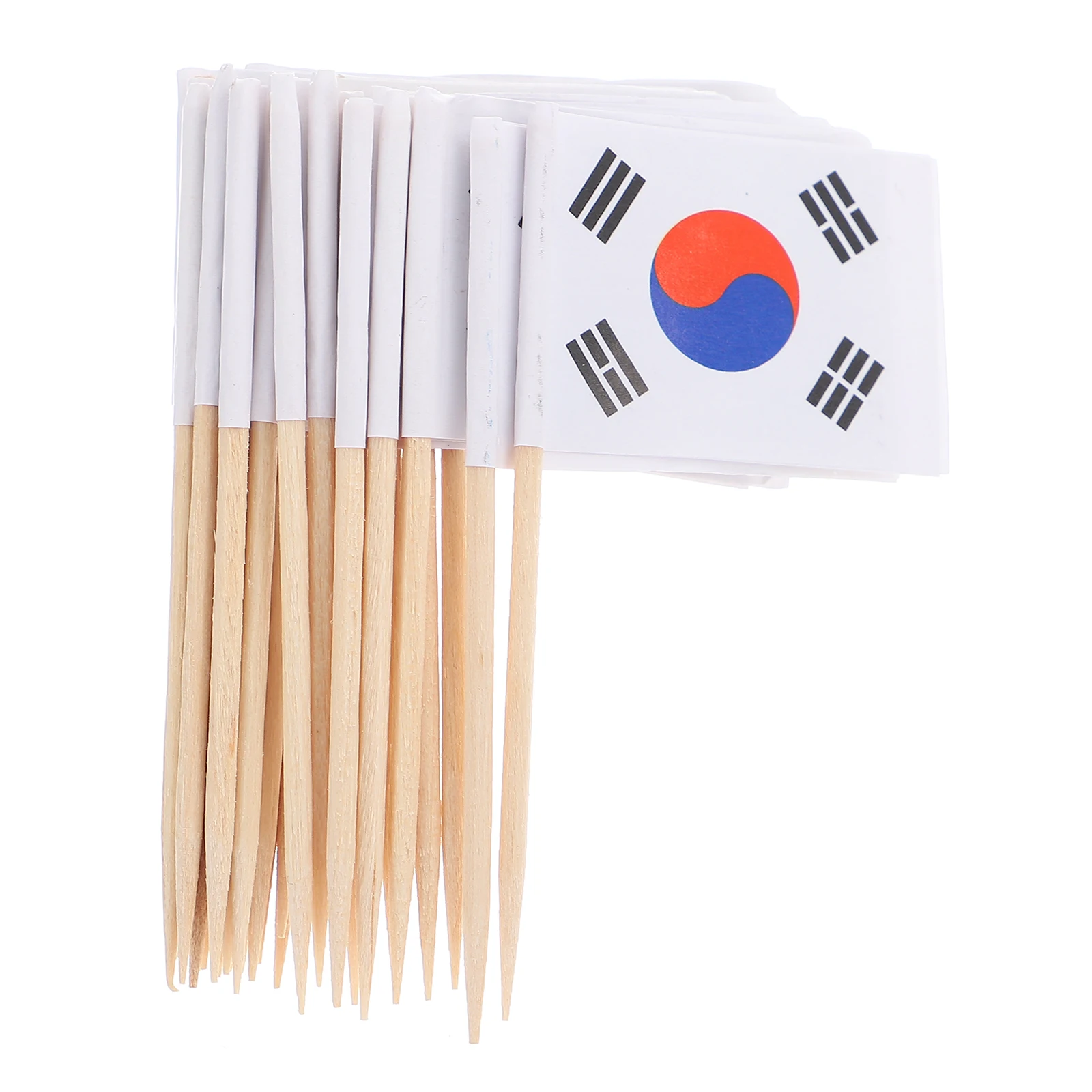 

200 Pcs National Flag Toothpicks Decorative Picks Cake Toppers Dessert Flags Cocktail Decorations Party Supplies Wooden Sticks