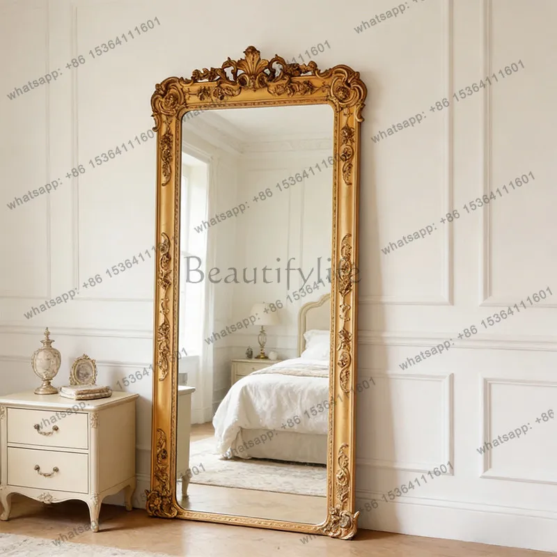 LD Nordic Bedroom Mirror Moving Long Living Room Standing Girls Bathroom Big Floor Funky Mirror Luxury   Home Decorations