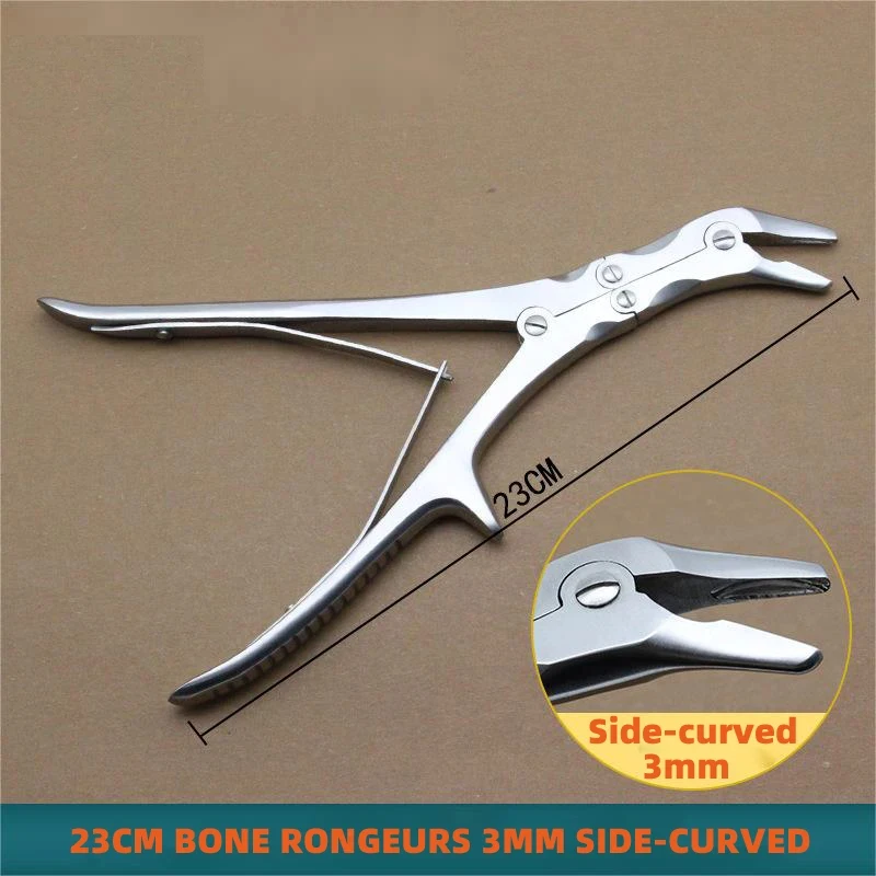 Imagem -03 - Double Action Bone Rongeurs Mandíbulas Curvas Retas 180 mm Long Orthopedia Instruments 1pc