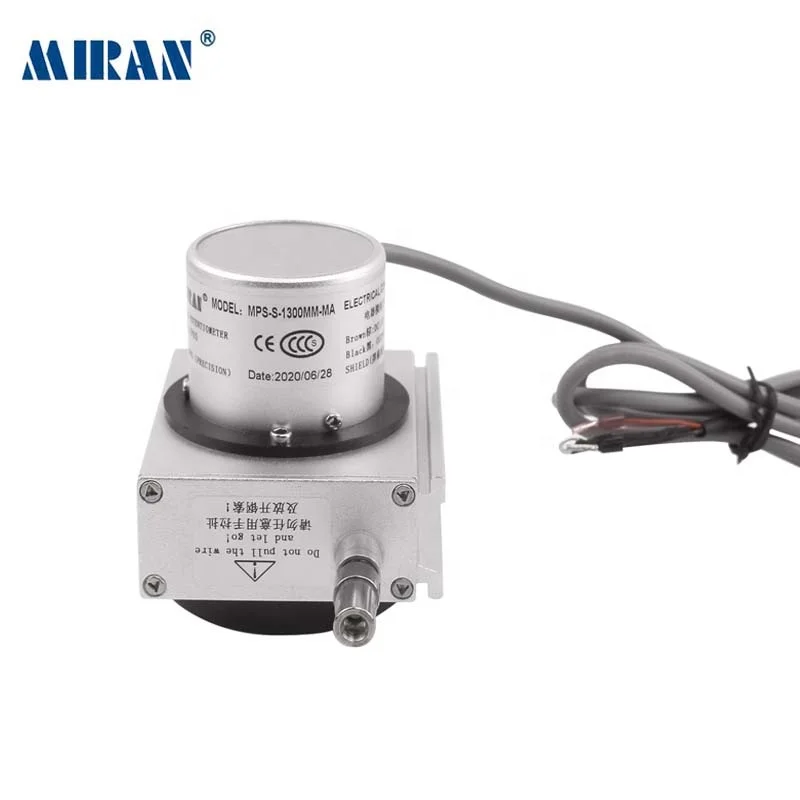 MIRAN Draw Wire Sensor MPS-S-R High Precision 100-1250mm Wire Rope Encoder for Displacement Measuring
