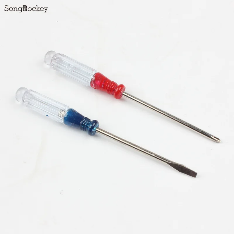 1pcs Mini Transparent Small Flat-head Screwdriver with Magnetic Field Repair Computer DIY Cross Toy Tools Home Accessories