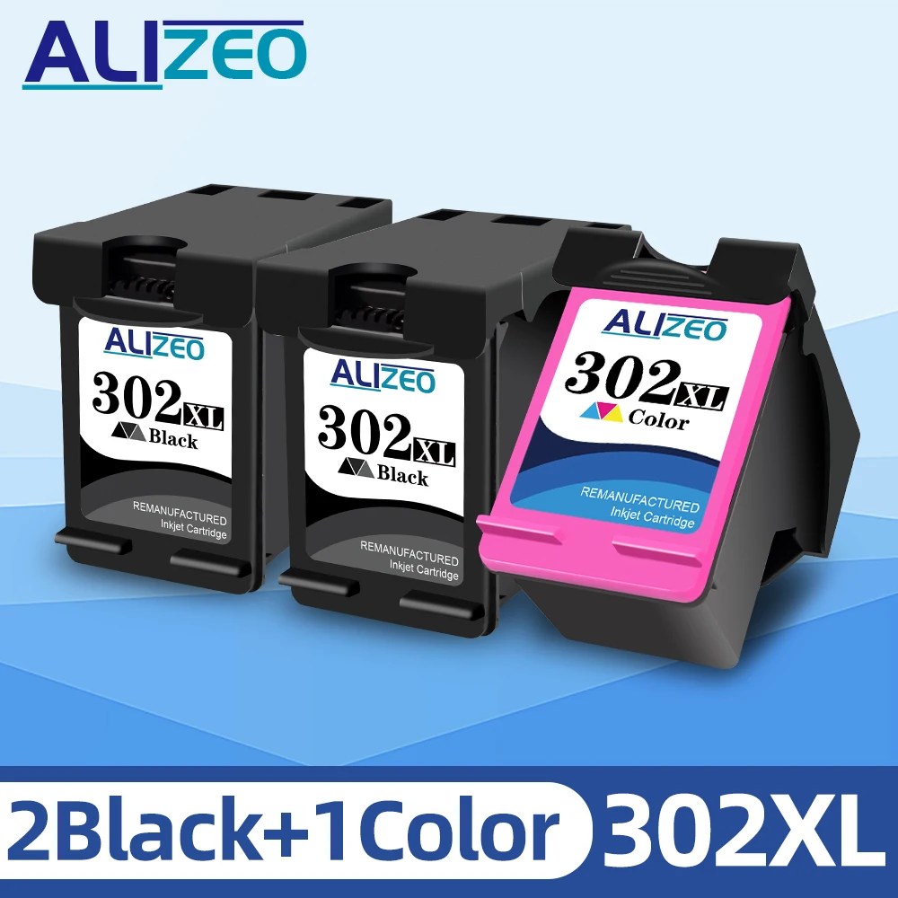 ALIZEO 302XL Patrone für HP 302 HP302 Tintenpatrone Deskjet 1110 2130 ENVY 4520 Officejet 4650 Deskjet 3630 5230 5255 Drucker 3