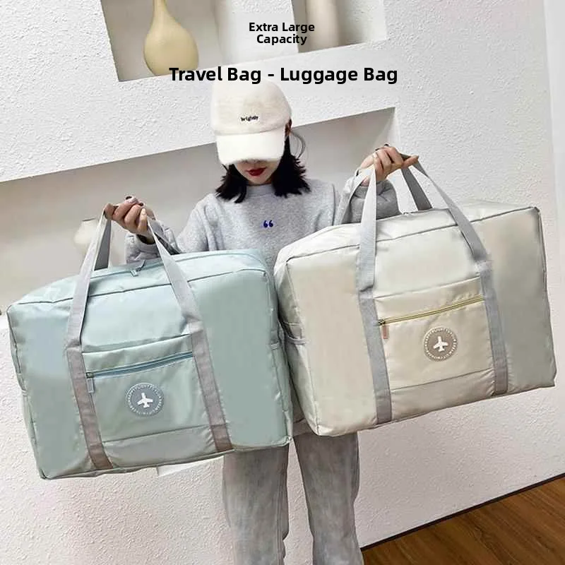 Large Capacity Foldable Travel Bag Lightweight Handheld Suitcase for Short Trips Student Dormitory Clothes Storage Bag