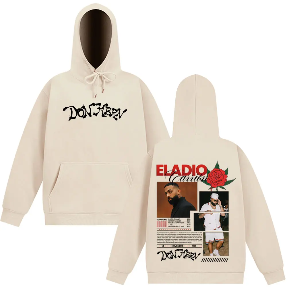 Rapper Eladio Carrión New Album 2025 Merch Hoodie Men Women Vintage Oversized Sweatshirt Hip Hop Long Sleeve Casual Sportswear