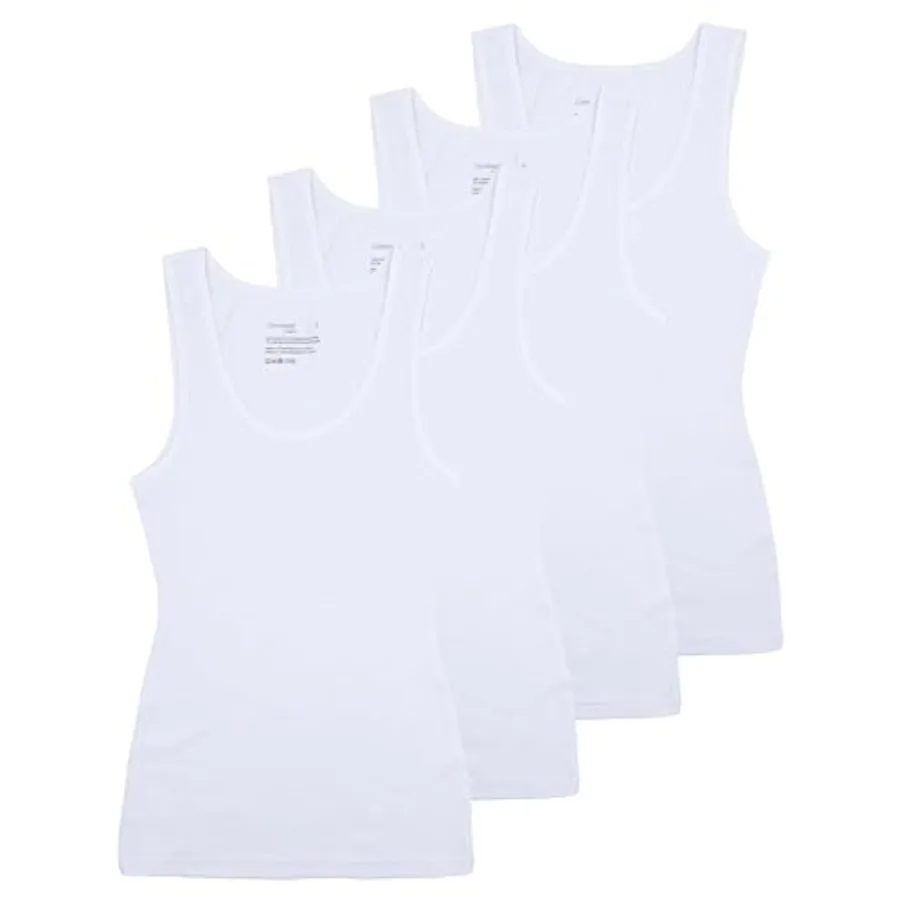 

Comfneat Women's 4-Pack Slim-Fit Basic Tanks Cotton Casual Comfy Top Underwear Vests