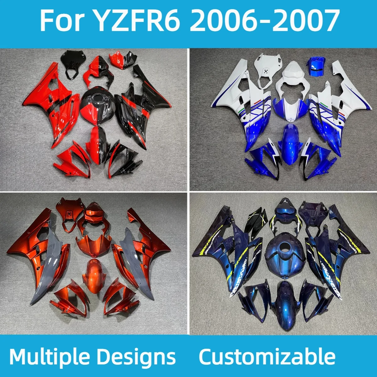 For YAMAHA YZFR6 2006 2007 Fairings ABS Injection Motorcycle Accessory Complete Fairing Kit Complete Body Set YZF R6 06 07