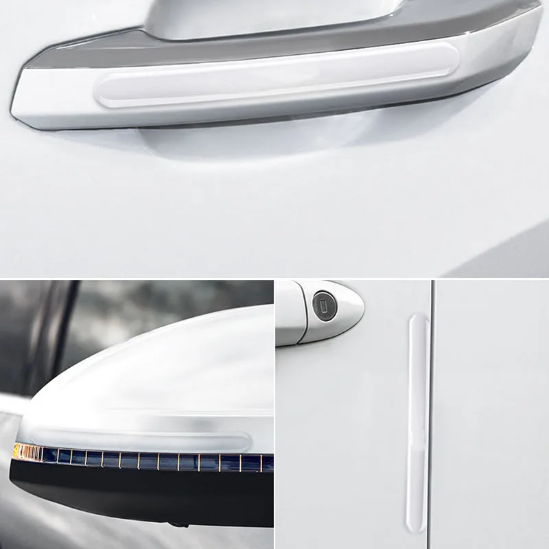 Car Door Edge Transparent Anti Scratch Protection Strips Bumper Scuff Plate BarRearview Mirror Anti-collision Protector Sticker