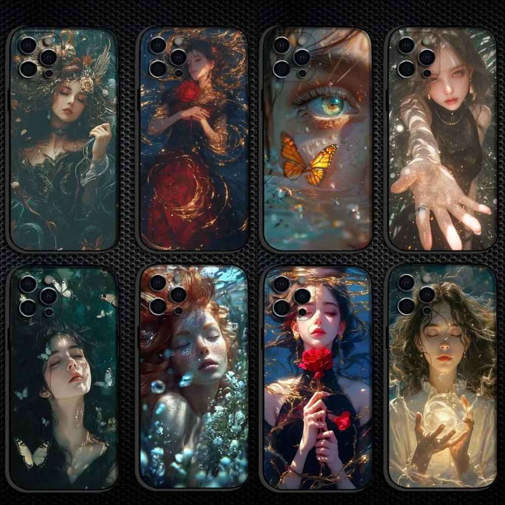 

Only beautiful girls Phone Case For iPhone 16,15,14,13,12,11 Plus,Pro Max, Soft Silicone Black Cover
