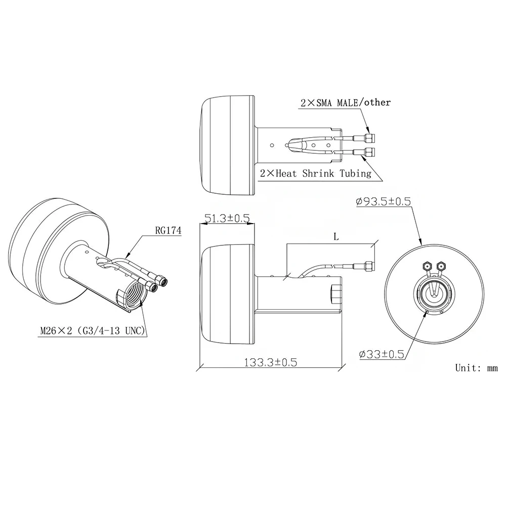 M2M MiMo LTE antenne, 4G LTE MIMO Antenne Dual SMA Anschlüsse