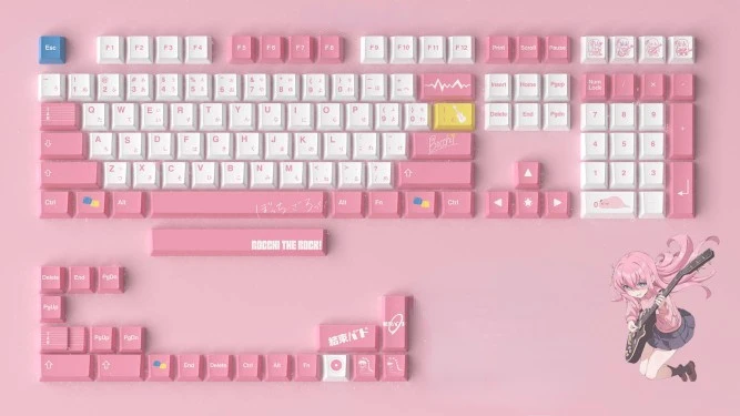 

Gotoh Hitori 129 Key Cap Bocchi The Rock Key Cover PBT DYE Sublimation Cherry MX Cross Axis Switch Mechanical Keyboard Gift