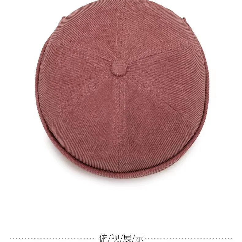 Custom Logo Embroidery Melon Skin Hats Corduroy Melon Skin Hat Docker Beanie Spring And Autumn Hip Hop Casual Landlord Cap
