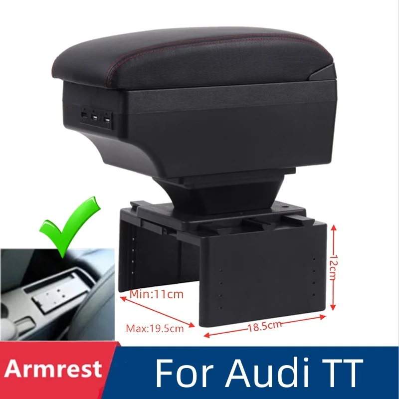 

Car Armrest Box for Audi TT Coupe for Audi TT Center Storage Box Modification Retrofit Parts with USB LED Accessories