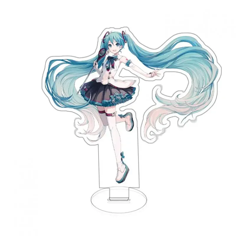 12cm Hatsune Miku akrylowy stojak Anime peryferyjne urocze kreskówki ozdoby na biurko japońskie Kawaii prezenty urodzinowe dla przyjaciół towary