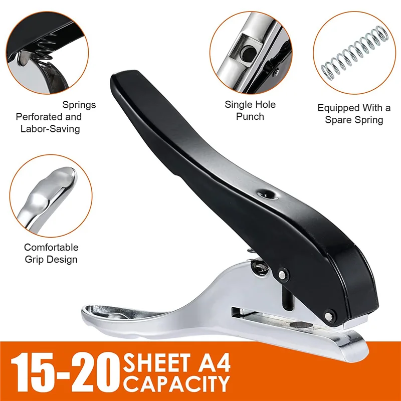 Hole Punch 3/8 Inch-10mm Single Hole Hole Punch, Heavy Duty Hole Punch Single, Portable Handheld Long Hole Hole Punch