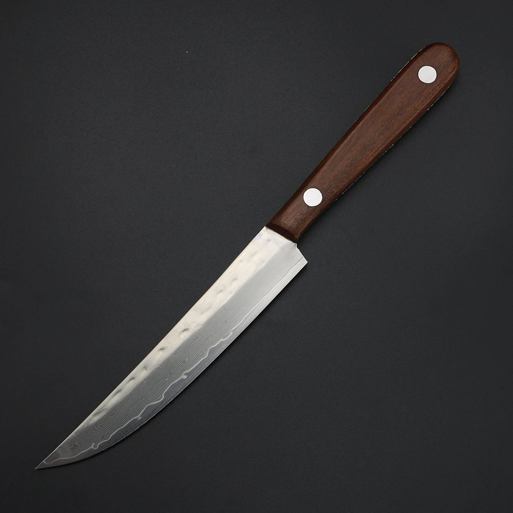 XUANTENG Damascus steel knife fixed blade fruit knife sandwich VG10 steel knife view 2