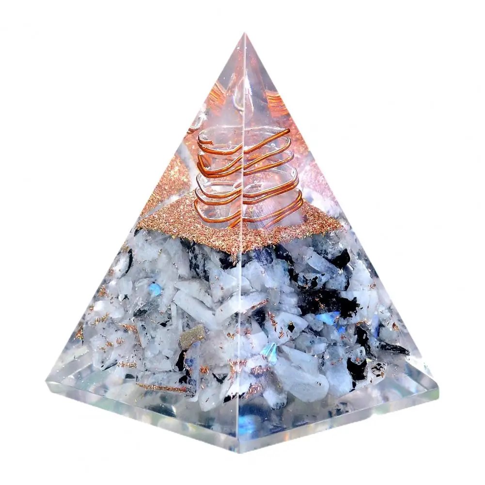 

Pyramid Ornament Resin Pyramid Desk Decoration Inspirational Orgonite Pyramid Ornament Faux Crystal Pyramid Home Decor