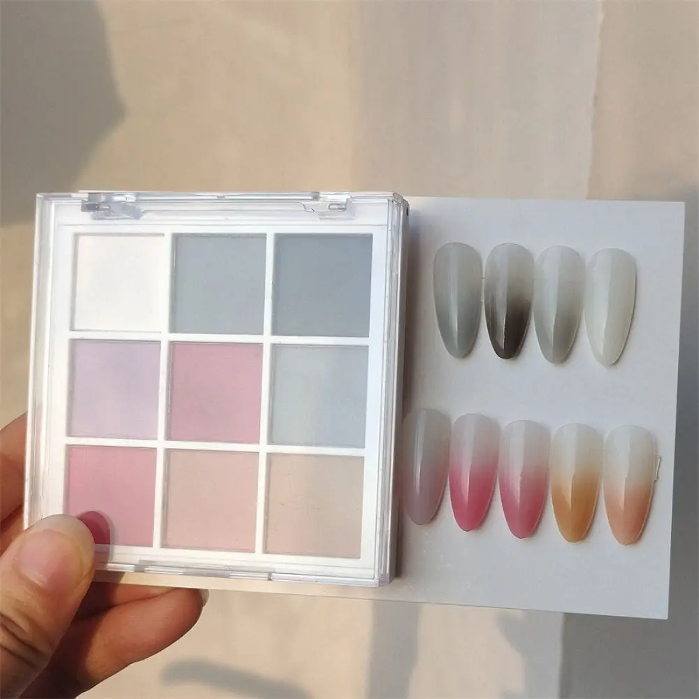 9 kleuren nagelpoeders UV-lak decoratie polish deco poeder effen nagellak parel glitter DIY effen kloppen nagelpoeders