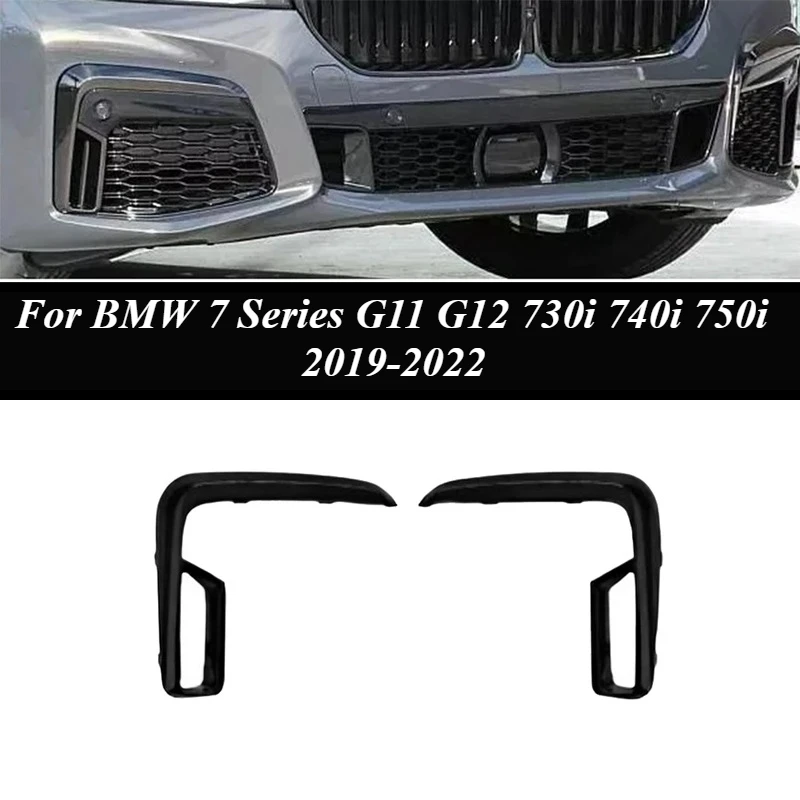 1Pair Front Bumper Grille Trim Cover For BMW 7 Series G11 G12 730I 740I 750I 2019-2022 51118079587 51118079588 Black new
