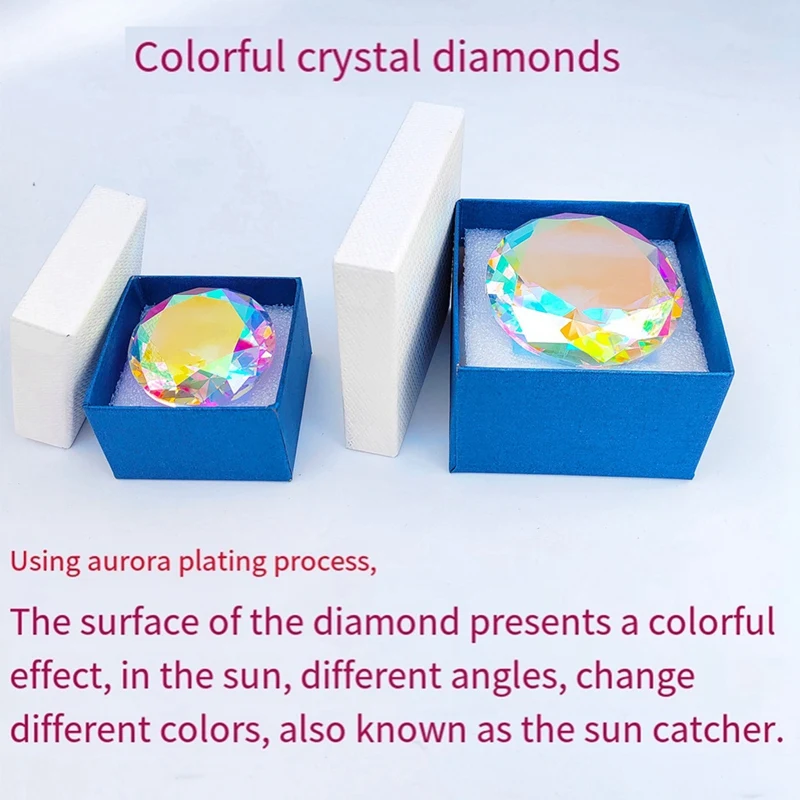 K9 Crystal Diamond Paperweight Decorative Rainbow Maker Prism Glass Diamonds Wedding Room Desktop Ornaments