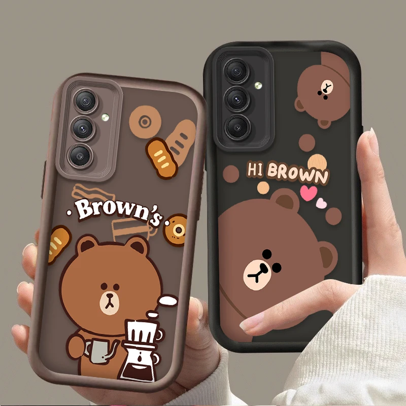 Cartoon Cute Bear Silicone Case for Samsung Galaxy A35 A55 A15 A25 A16 A06 A05 A05S A24 A13 A23 A12 A22 A32 A52 A71 A51 4G Cover