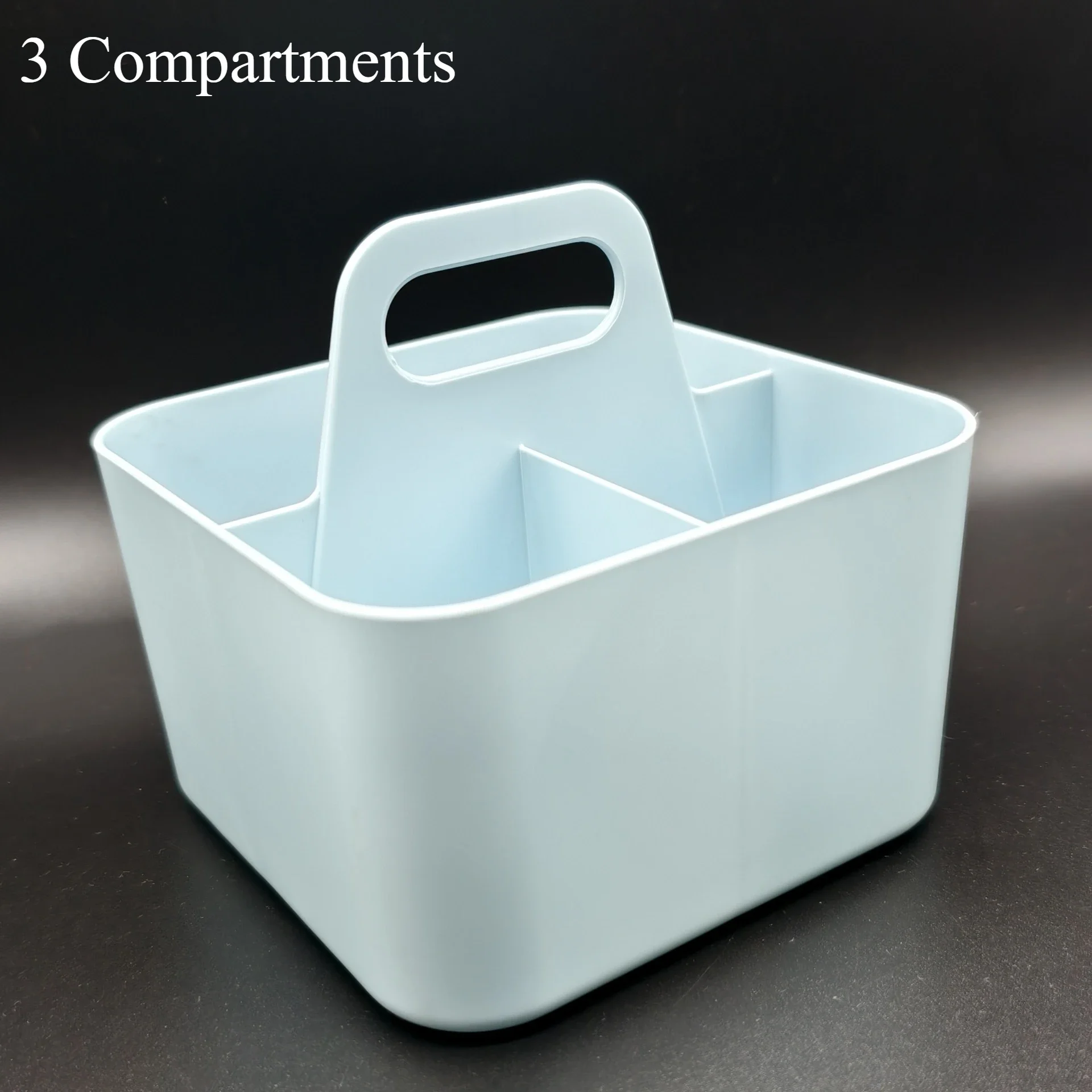 صندوق تخزين مكتبي مكون من 3 أقسام - لتخزين القرطاسية وفرش المكياج - مناسب للاستخدام المنزلي والمكتبي